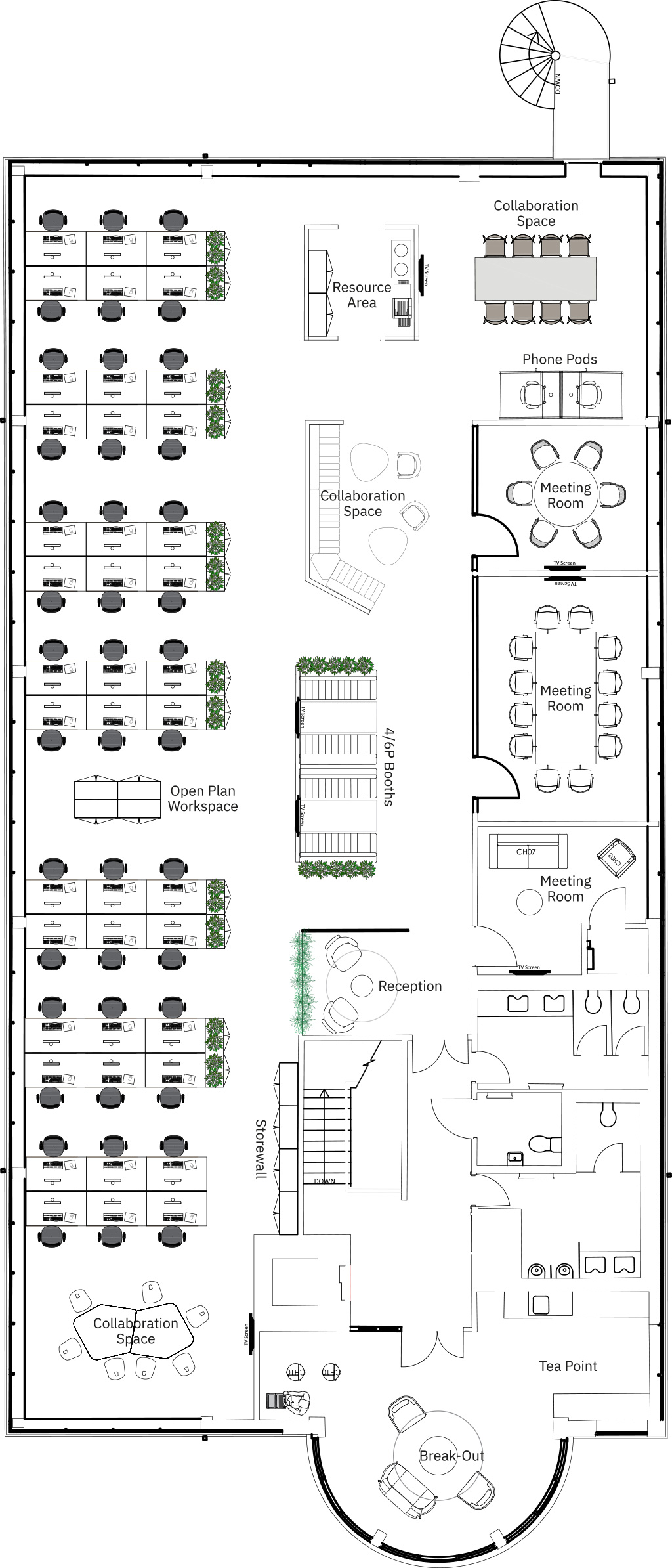 Indicative Space Plan of Second Floor - Block A, Clifton Park, York